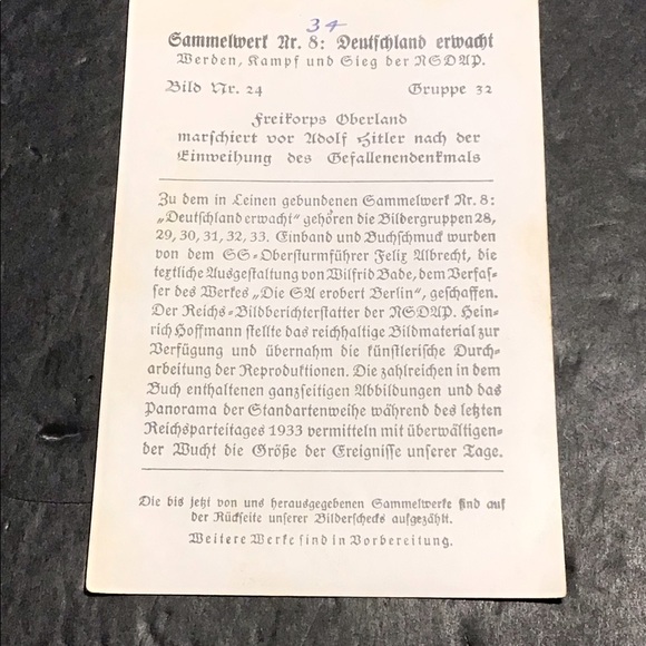 Rare Pre WW2 German Tobacco Propaganda Card 5x3.25in - Picture 4 of 4